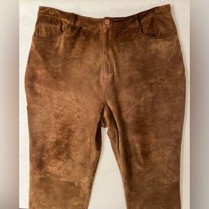 Genuine Suede Leather Jeans Pants Trousers Sz 20 Machine Washable Brandon Thomas